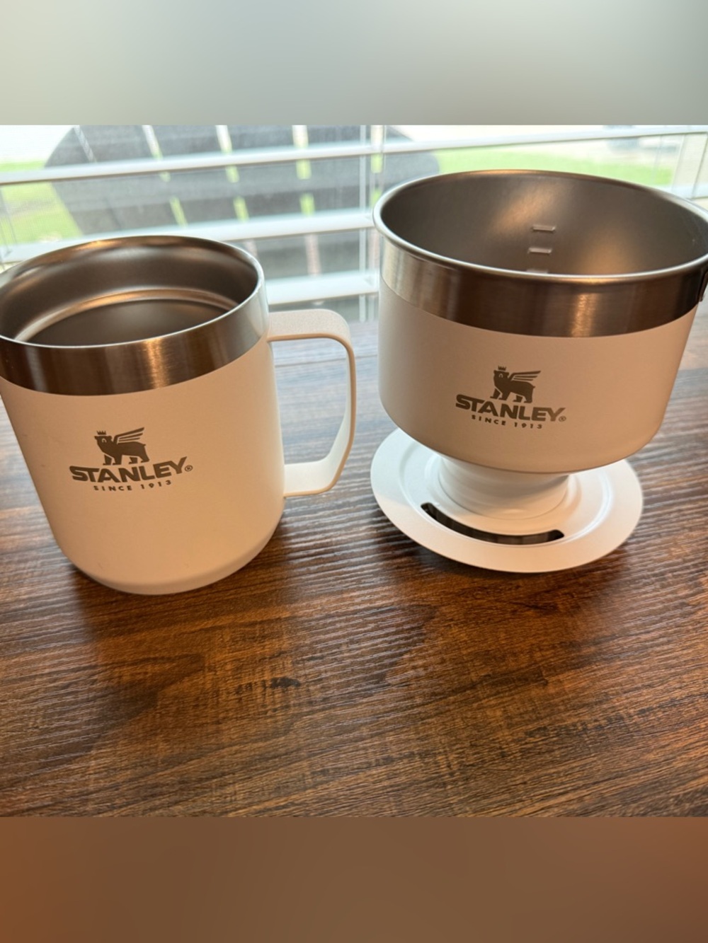 Stanley Pour Over Set Mug Coffee Dripper Camping Travel White